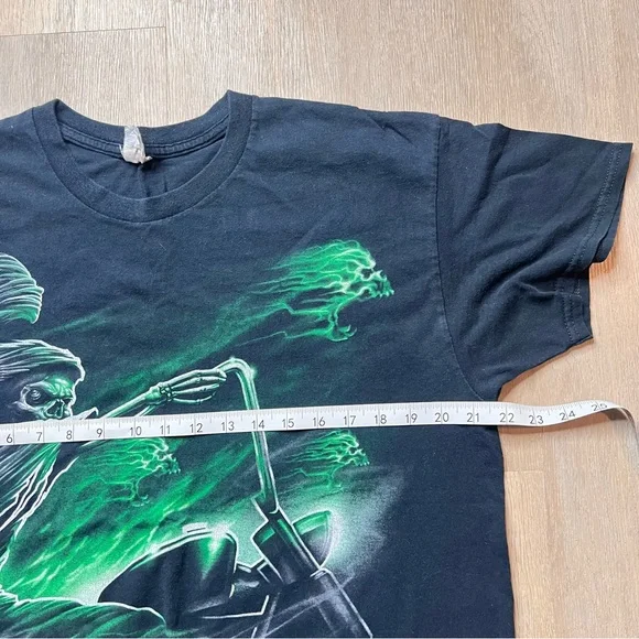 Vintage Y2K Style Grim Reaper Biker Tee - Picture 6 of 7